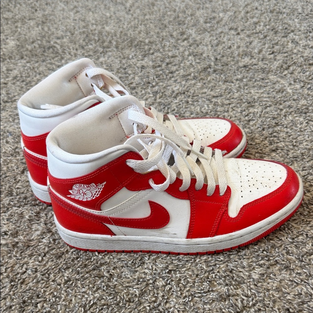 Jordan Red and White Sneakers
